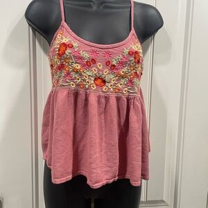 Floral Embroidered Camisole in Pink